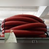Труба гибкая двустенная для кабельной канализации д.75мм, цвет красный, 50м бухта, с протяжкой