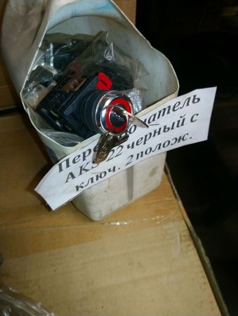 Переключатель АKS-22 черный с ключ. 2 полож.