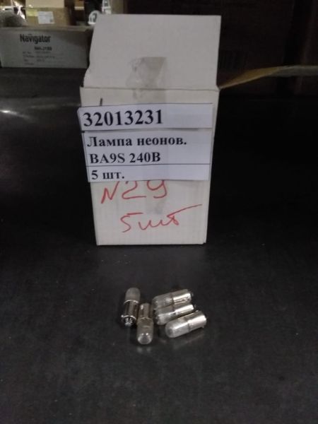 Лампа неоновая BA9S 240V