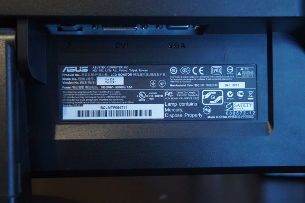 Монитор LCD LG 22" Asus VW224T,16,10,1680х1050,5 ms.300 cd/m2.5000:1. 170 (H).160 (V)