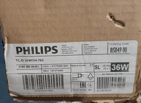 Лампа PHILIPS TL-D 36W/54